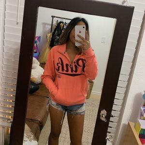 bright coral vs pink quarter zip